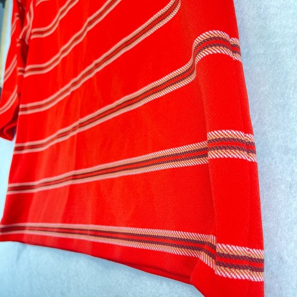 Vintage KAY WINDSOR Womens 14 Red Striped Top Keyhole Three-Quarter Sleeves - Picture 9 of 10